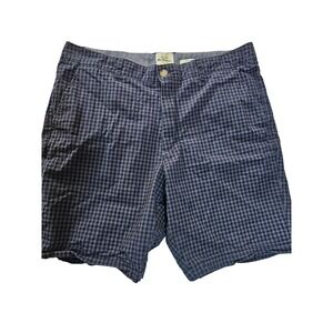 Ben Sherman Mens Navy Blue Gingham Check Stretch Chino Shorts Size 36W